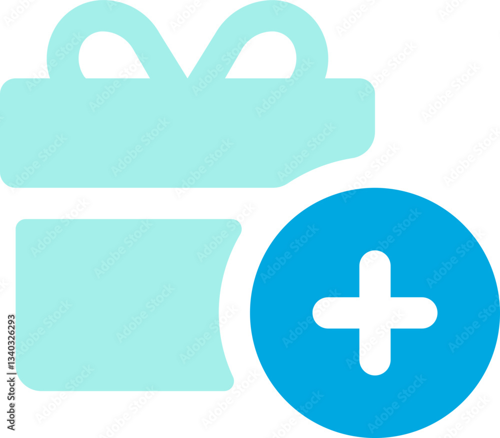 Obraz premium Add gift fill 2 color icon