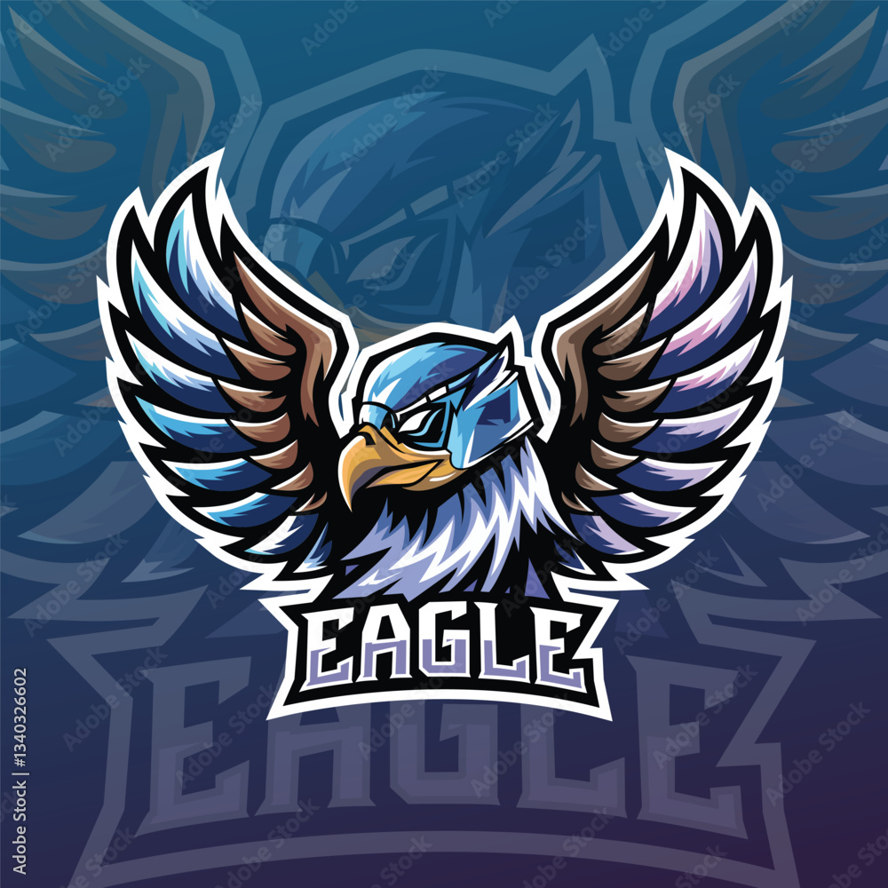 Fototapeta premium eagle esport gaming logo vector illustration