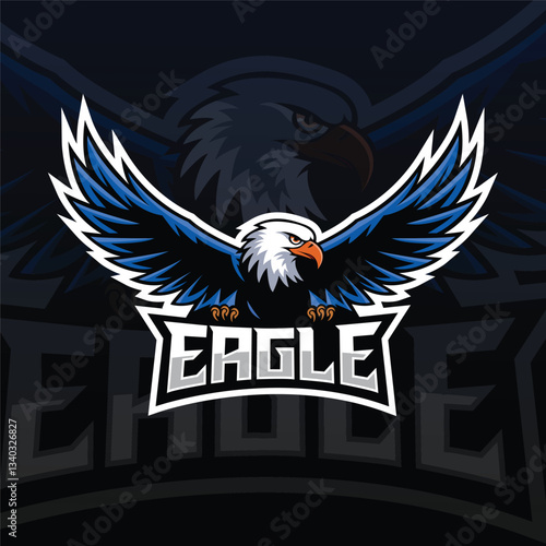 eagle esport gaming logo vector illustration