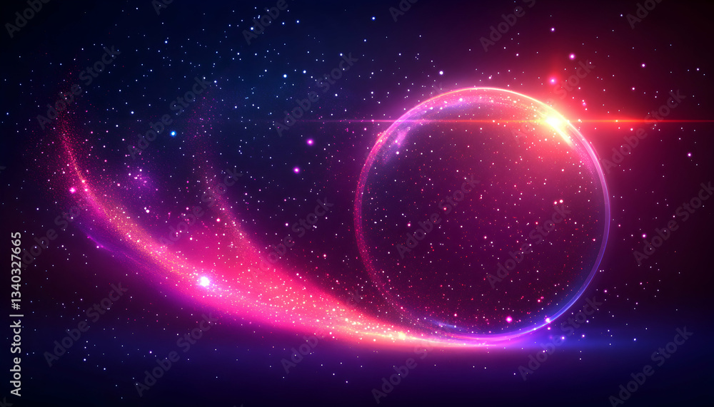 Abstract cosmic artwork featuring a vibrant pink and purple nebula swirling around a glowing sphere, evoking a sense of wonder and mystery. Ideal for science fiction, fantasy, or technology themes. Abstract cosmic artwork featuring a vibrant pink and purple nebula swirling around a glowing sphere, evoking a sense of wonder and mystery. Ideal for science fiction, fantasy, or technology themes.