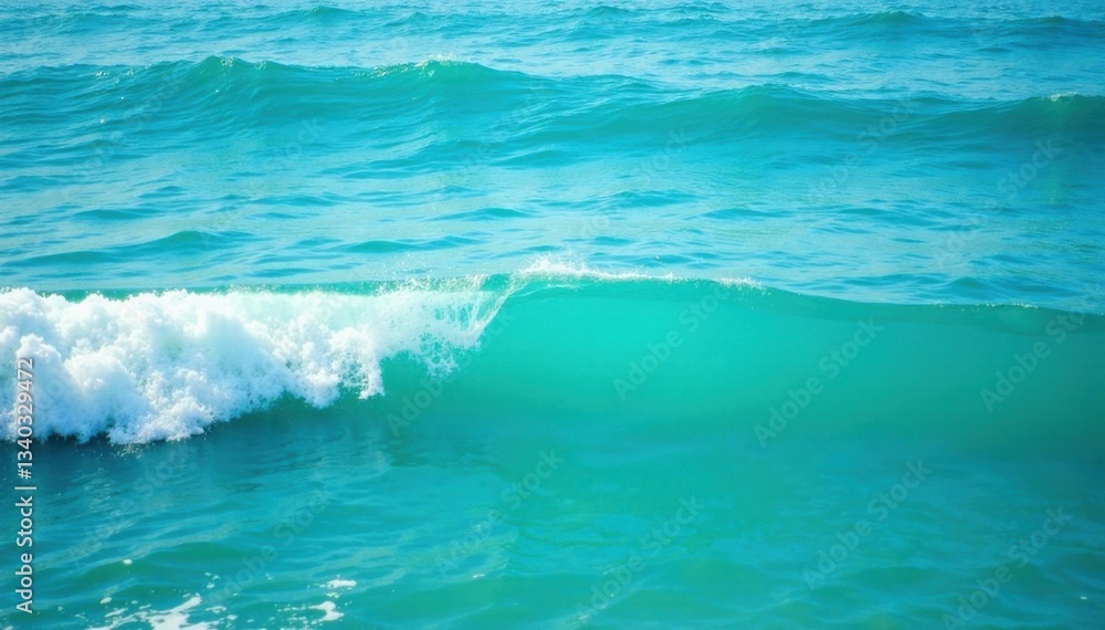 Calm ocean surface with foamy turquoise water and gentle waves , blue, sea Calm ocean surface with foamy turquoise water and gentle waves , blue, sea