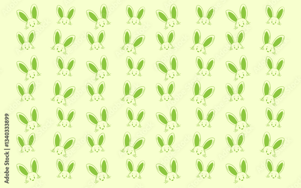Green cute bunny pattern background, cute vector bunny wallpaper Green cute bunny pattern background, cute vector bunny wallpaper