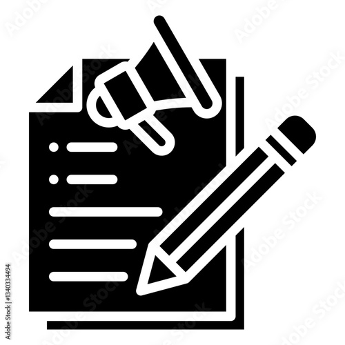 Copywriting Glyph Icon, Digital Marketing