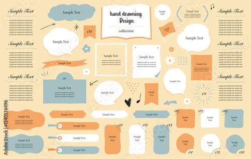 ポップな手描きカラフルあしらいコレクション