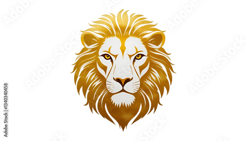 Golden face lion head vector 