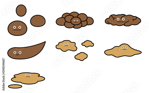 うんち　顔つき　イラスト　かわいい