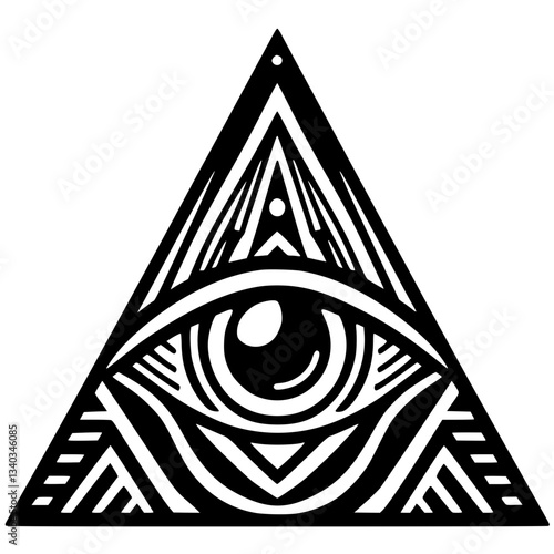 Modern one-eyed triangle symbol