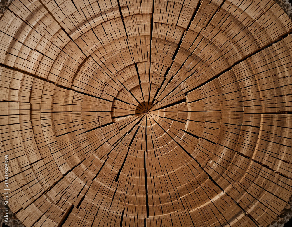 Fototapeta premium Split Log Cross-Section - Unique & Detailed