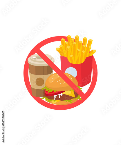 No junk food allowed stock illustration