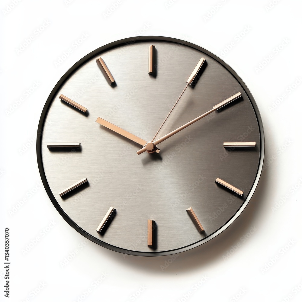 Simple round wall clock isolated on white background Simple round wall clock isolated on white background