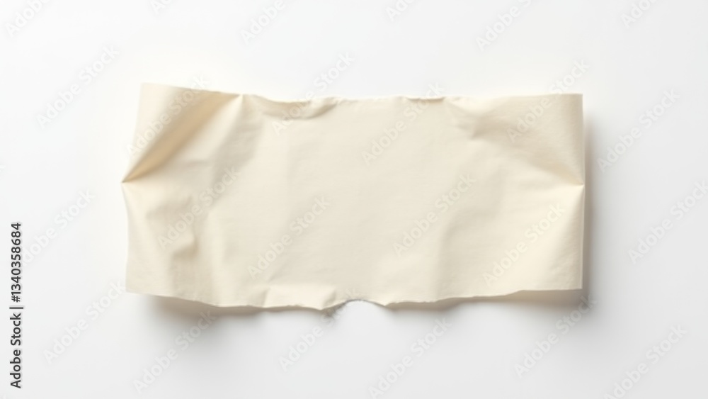 Naklejka premium Torn Piece Of Beige Paper Sheet