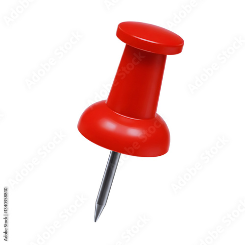 Red pin isolated on transparent background
