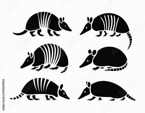 Armadillo Silhouette Vector Template
