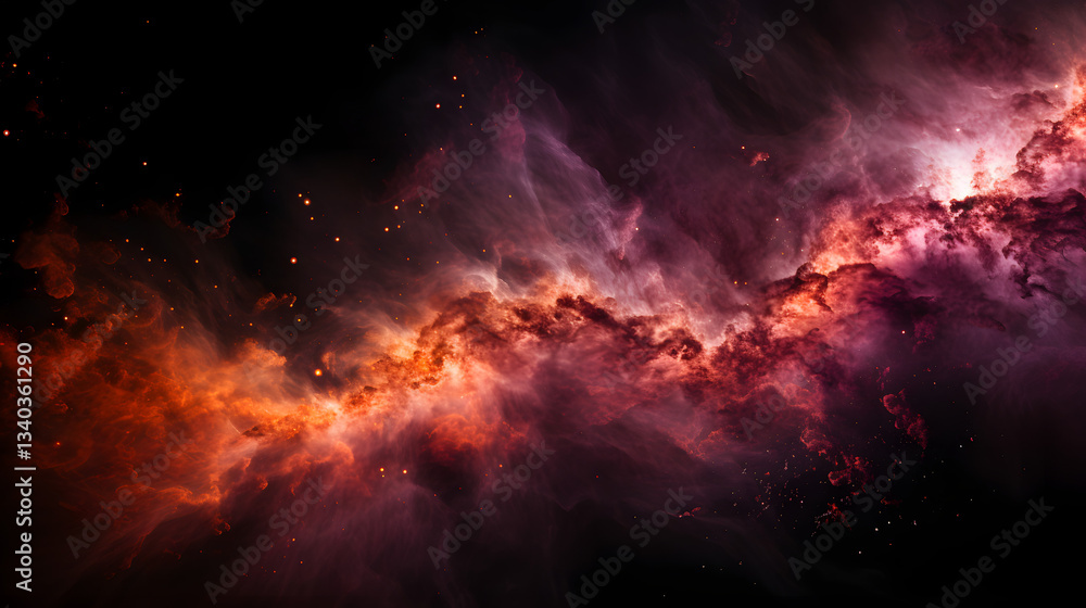 Captivating nebula against a deep black background representing the mysteries of stellar evolution and cosmic phenomena in the universe. Captivating nebula against a deep black background representing the mysteries of stellar evolution and cosmic phenomena in the universe.