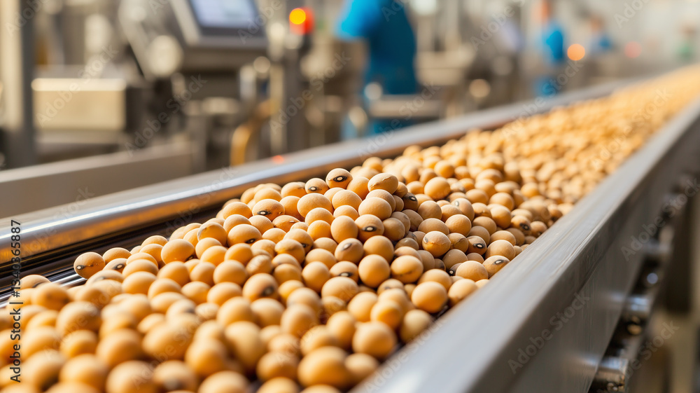 Soybeans on Conveyor Belt in Food Processing Plant
Soybeans on Conveyor Belt in Food Processing Plant