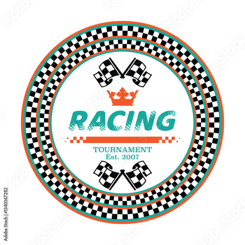 Two checkered racing circle frames