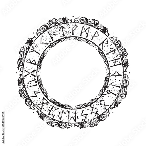 Gragon pattern circle frame
