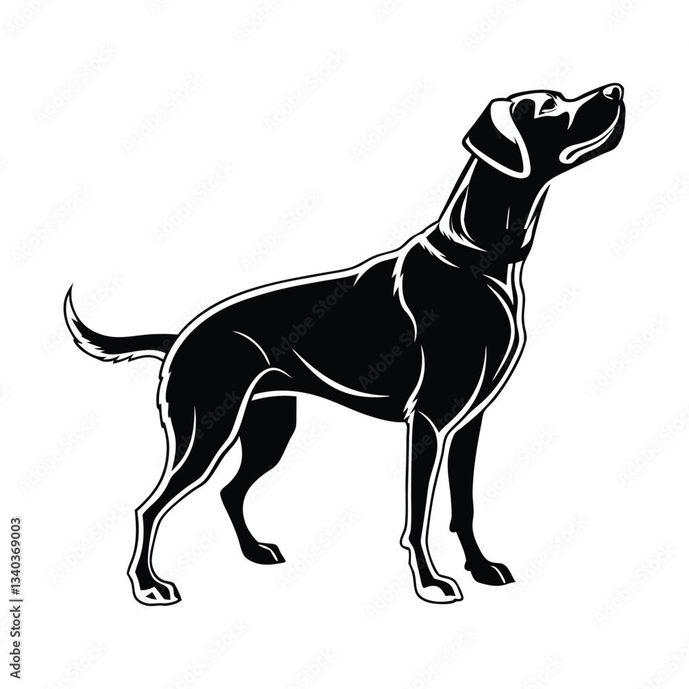 Fototapeta premium I created a dog silhouette vector with white background