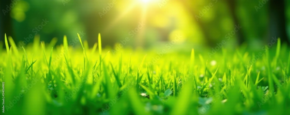 A lush carpet of vibrant green grass in a sunlit meadow, greenery, nature A lush carpet of vibrant green grass in a sunlit meadow, greenery, nature
