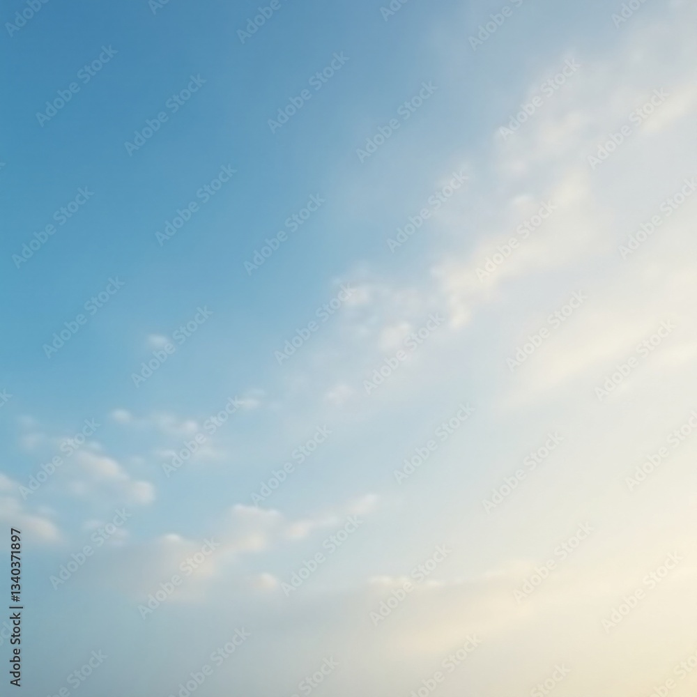 Fototapeta premium Abstract sky with soft light blue hues and wispy white clouds , cloudy sky, calmness, landscape photography