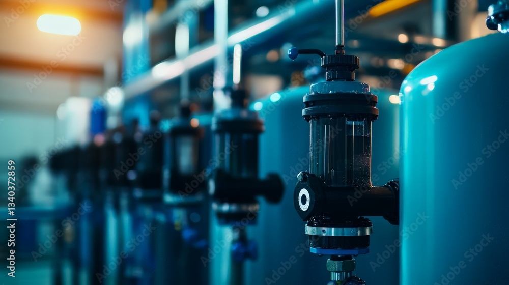 custom made wallpaper toronto digitalIndustrial Water Softening and Purification Process A close-up of industrial-scale ion exchange and carbon filtration systems.