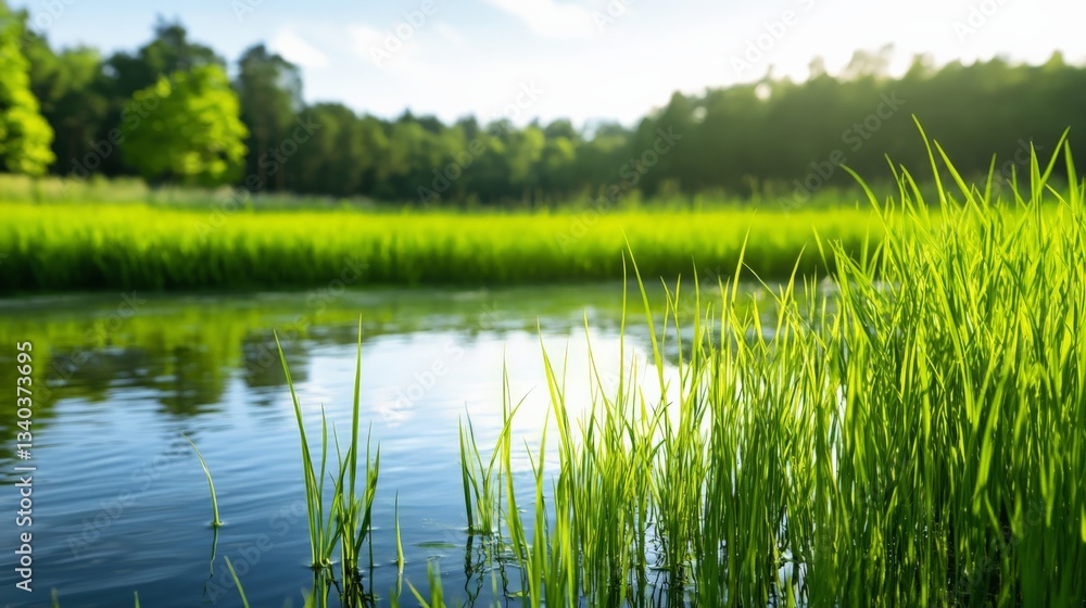 Natural Wetland Used for Wastewater Treatment A lush green wetland filtering wastewater naturally, supporting biodiversity and clean water. Natural Wetland Used for Wastewater Treatment A lush green wetland filtering wastewater naturally, supporting biodiversity and clean water.