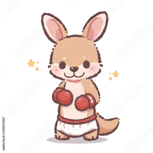 Cartoon Kangaroo Boxer Illustration