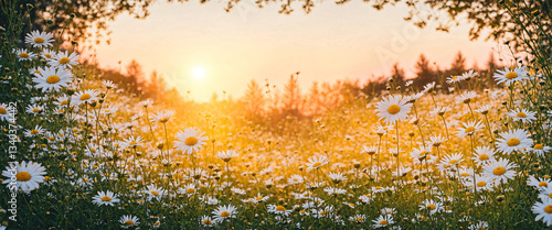 white daisies in field with...