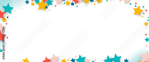 colorful star border patter...