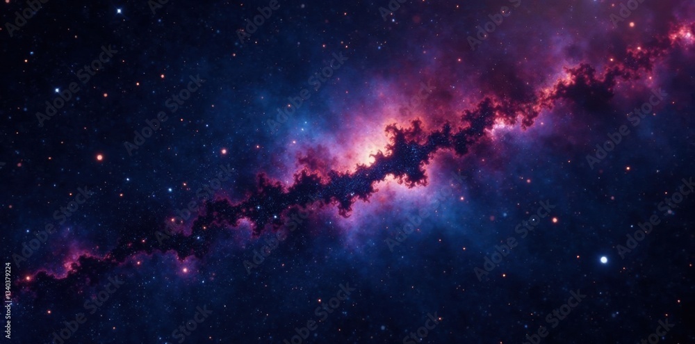 Fototapeta premium Celestial canvas of twinkling stars against inky blackness , astronomy, galaxy, darkness