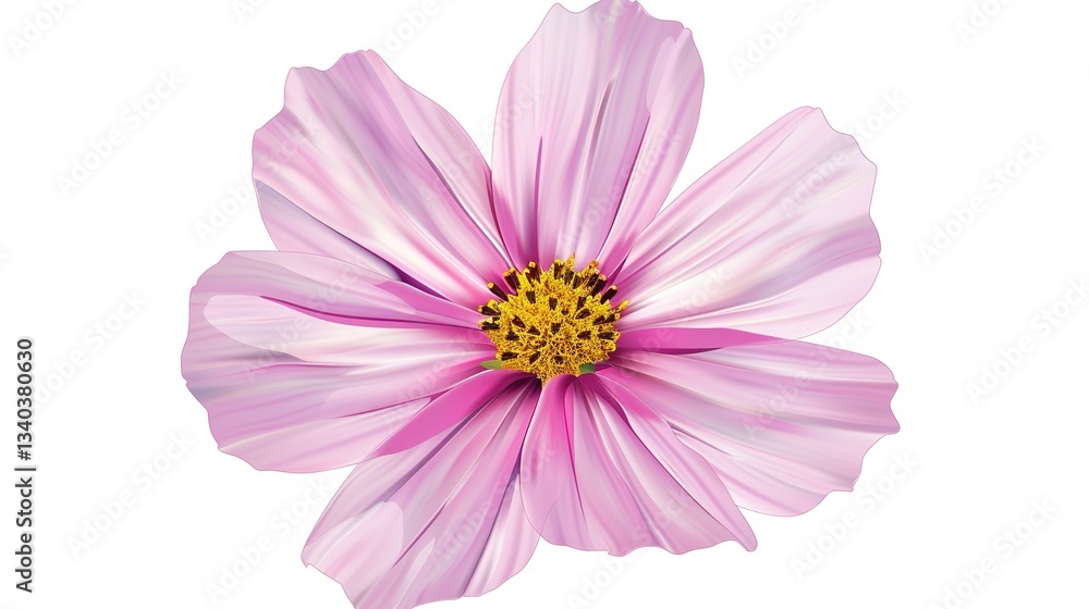 A beautiful pink flower that features delicate petals and has yellow stamens is showcased all by itself on a white background, highlighting the capabilities of generative AI. The flower's fine details A beautiful pink flower that features delicate petals and has yellow stamens is showcased all by itself on a white background, highlighting the capabilities of generative AI. The flower's fine details
