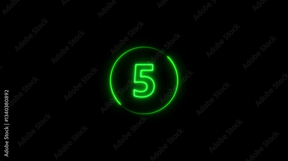 Top ten countdown animation text , neon light numbers from 10 to 1, countdown animation on black background Top ten countdown animation text , neon light numbers from 10 to 1, countdown animation on black background