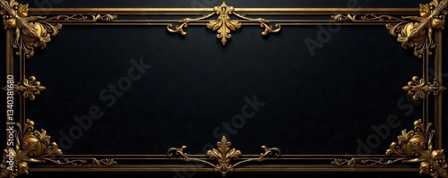 Shimmering black and gold VIP invitation background with intricate patterns and textures , invitation, gold