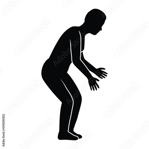 Cerebral Palsy Silhouette, Vector, Icon, Logo, White Background.