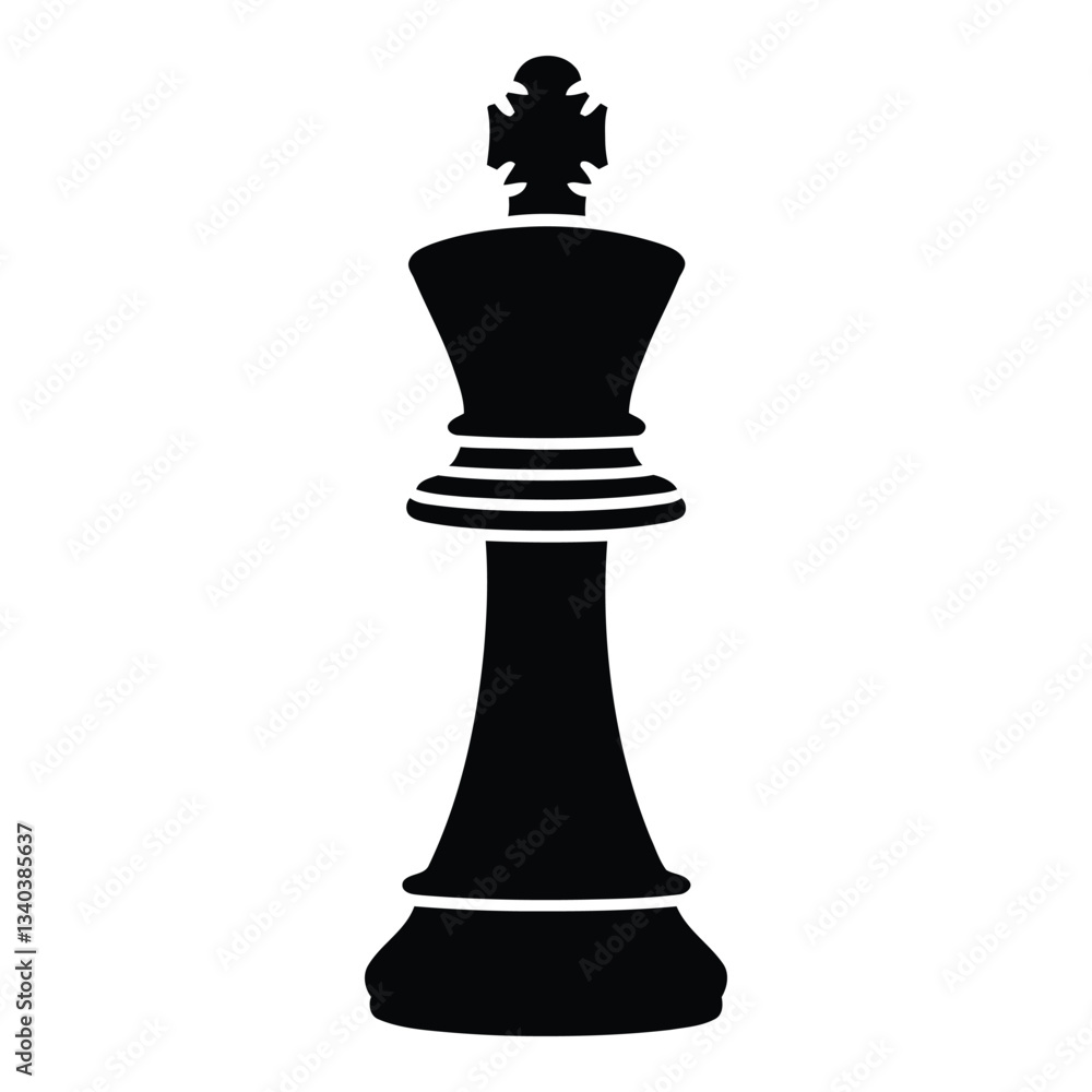 Chess Silhouette, Vector, Icon, Logo, White Background.