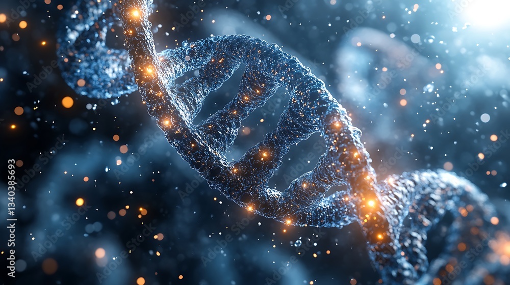 Glowing DNA double helix, science concept. Glowing DNA double helix, science concept.