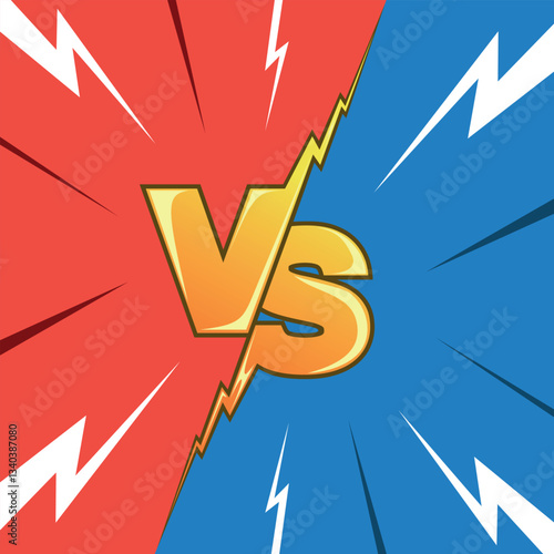 VS Letters for Sports with Thunder