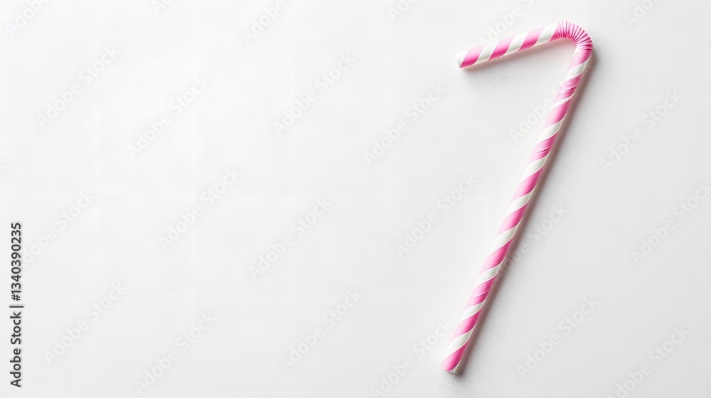 custom made wallpaper toronto digitalPink and white striped bent drinking straw on white background