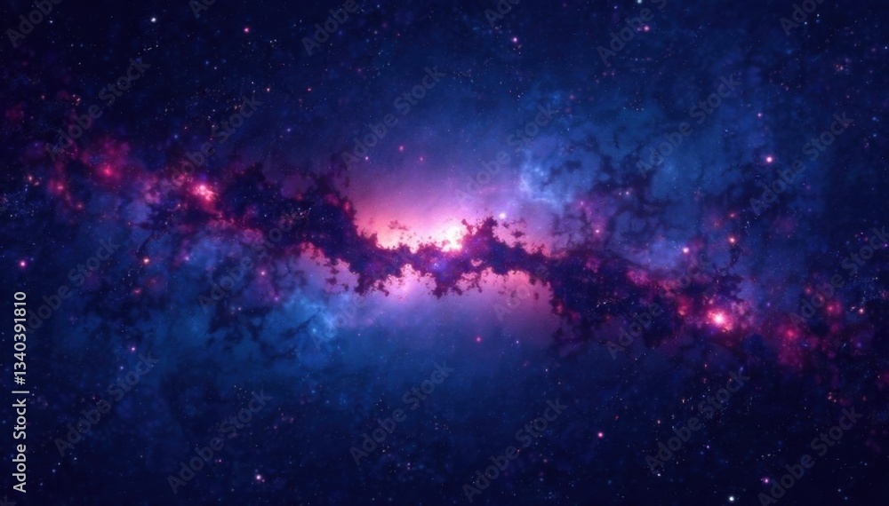 Naklejka premium Deep Space Galaxy Night Sky Background with Stars and Nebulae, space, background