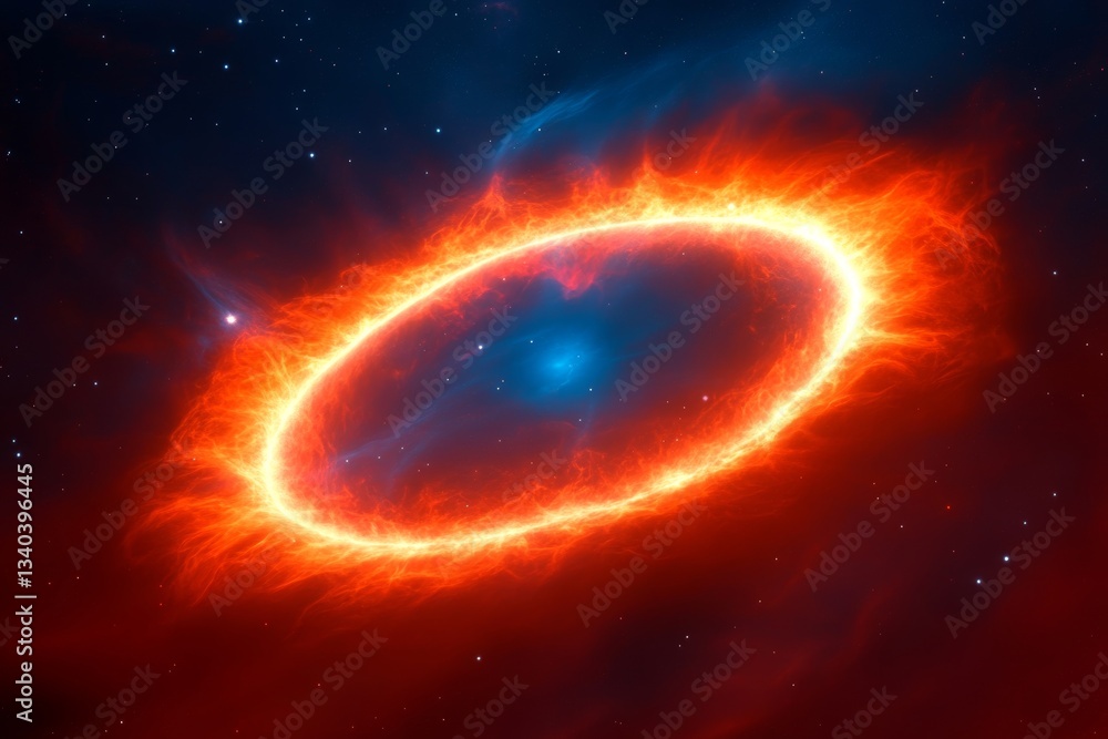 Obraz premium Glowing Ring Nebula in Space