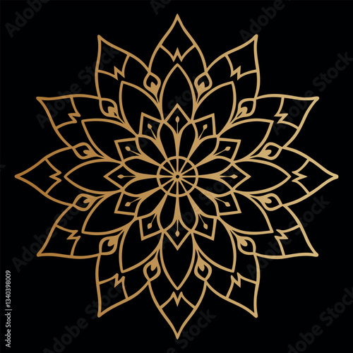 Circular pattern in the form of a mandala. Henna tatoo mandala.