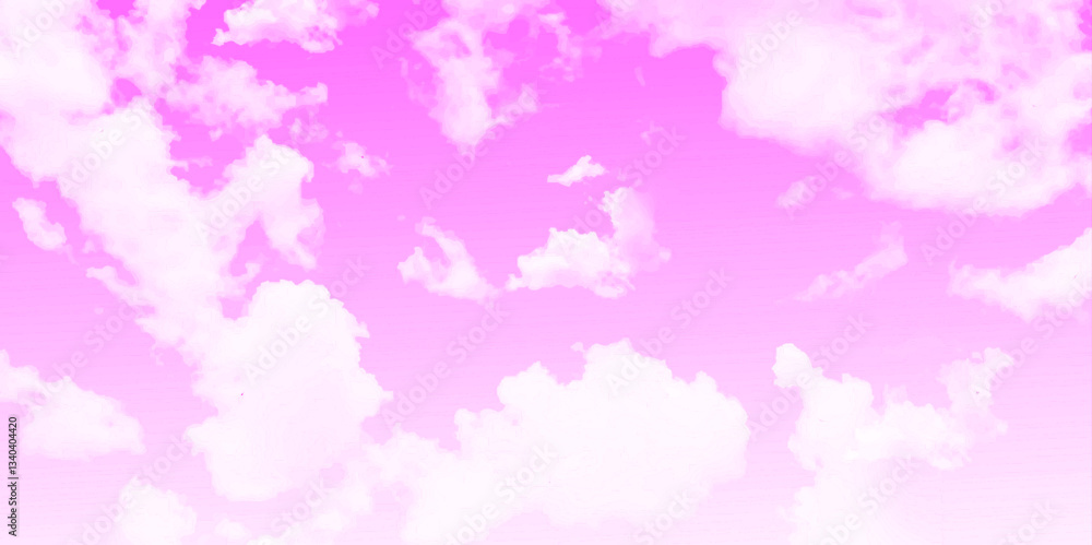 A Beautiful Bright Pink Sky Enhanced by the Presence of Fluffy and Colorful Cloudy Elements Vector photo A Beautiful Bright Pink Sky Enhanced by the Presence of Fluffy and Colorful Cloudy Elements Vector photo