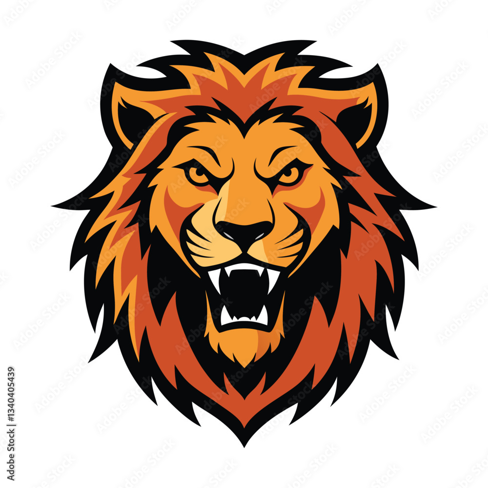 A angry lion head vector illustration design A angry lion head vector illustration design