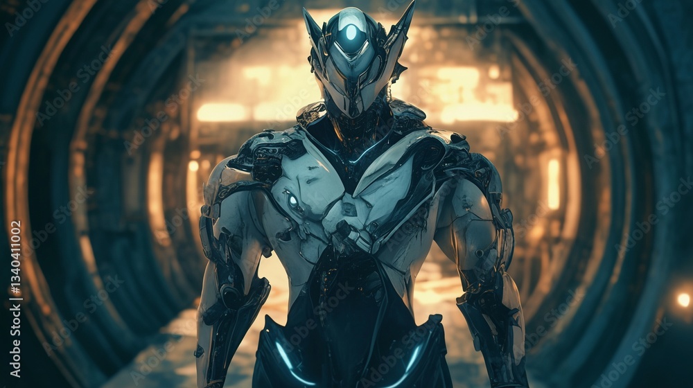 Fototapeta premium 未来的なロボット騎士の歩行5