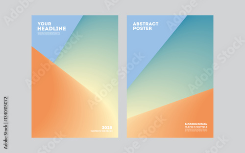 Abstract Gradient Posters, Background vector set, Design template layout for cover, banner, business annual report, magazine, social media, flyer