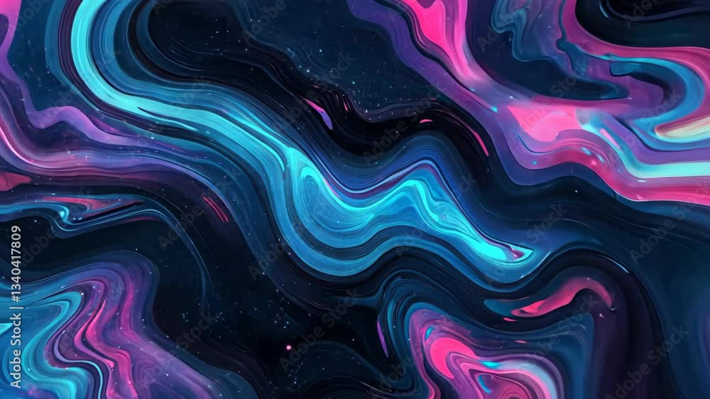 Colorful abstract waves create a mesmerizing visual experience in a cosmic landscape Colorful abstract waves create a mesmerizing visual experience in a cosmic landscape