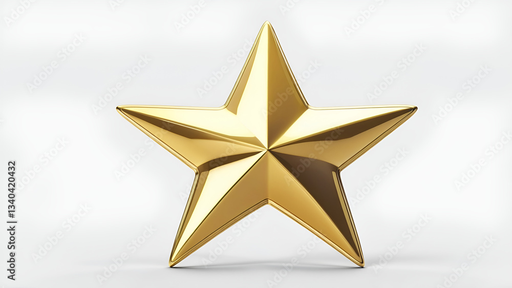 Fototapeta premium golden star isolated on white