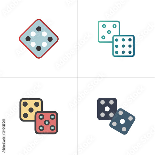 Dice vector icon set