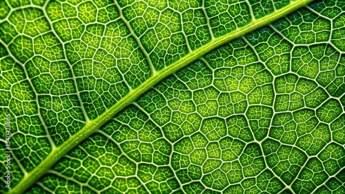 Microscopic Leaf Surface: Plant Cell Structure, Botany Close-Up photo