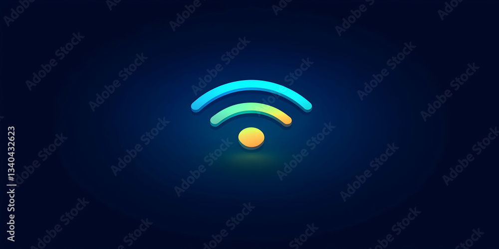 Obraz premium Abstract 3D Wifi Signal Illustration